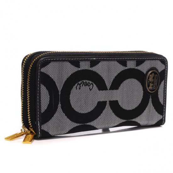 Coach Big Logo Large Grey Wallets AXX | Women - Click Image to Close